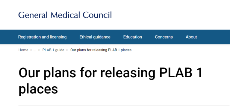 GMC plans for releasing PLAB 1 places, NEw